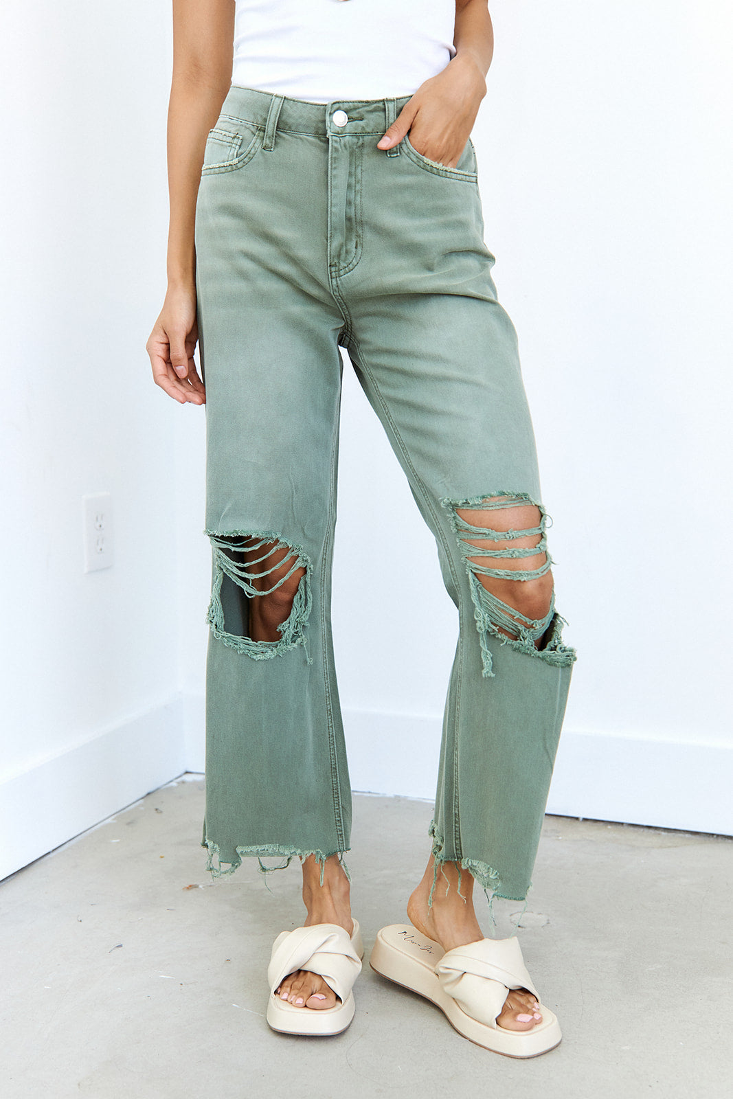 Sunny 90's Vintage Crop Flare Jeans