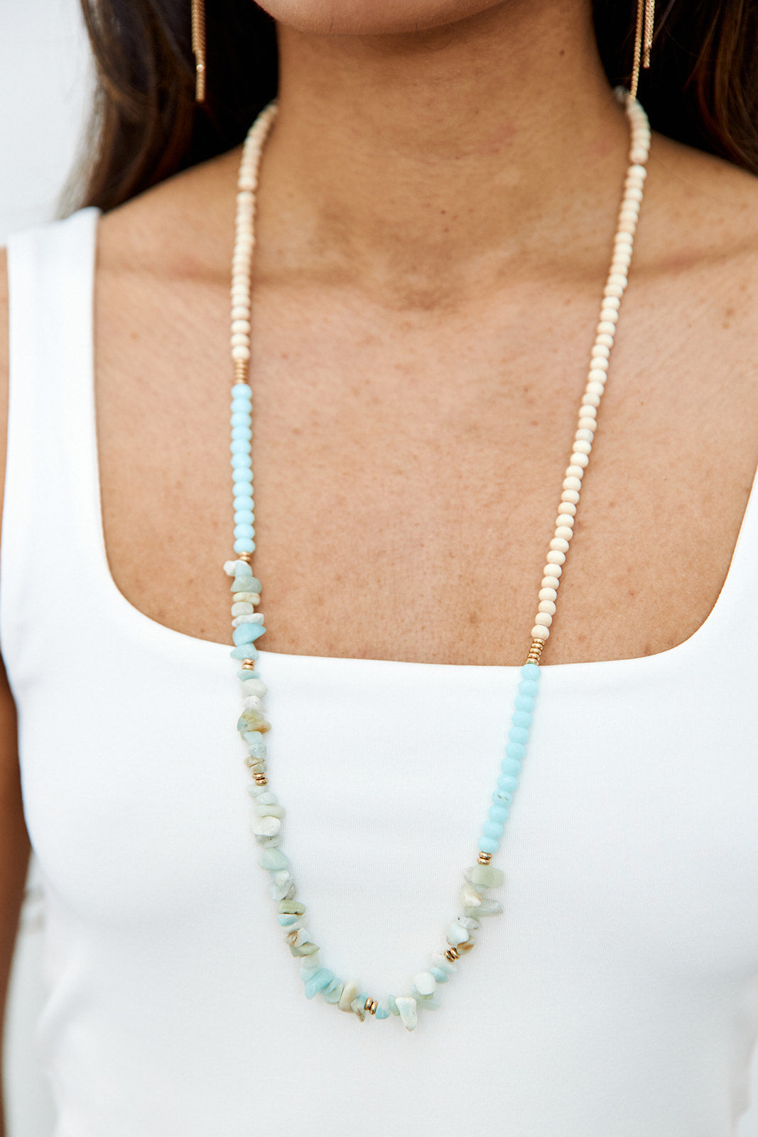 SALE- Sorel Stone & Wood Beaded Necklace