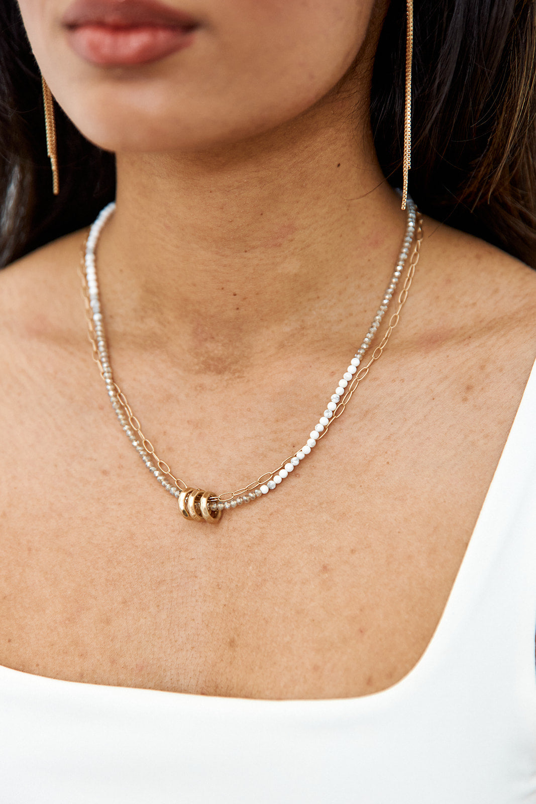Wyatt 3 Ring & Chain Necklace