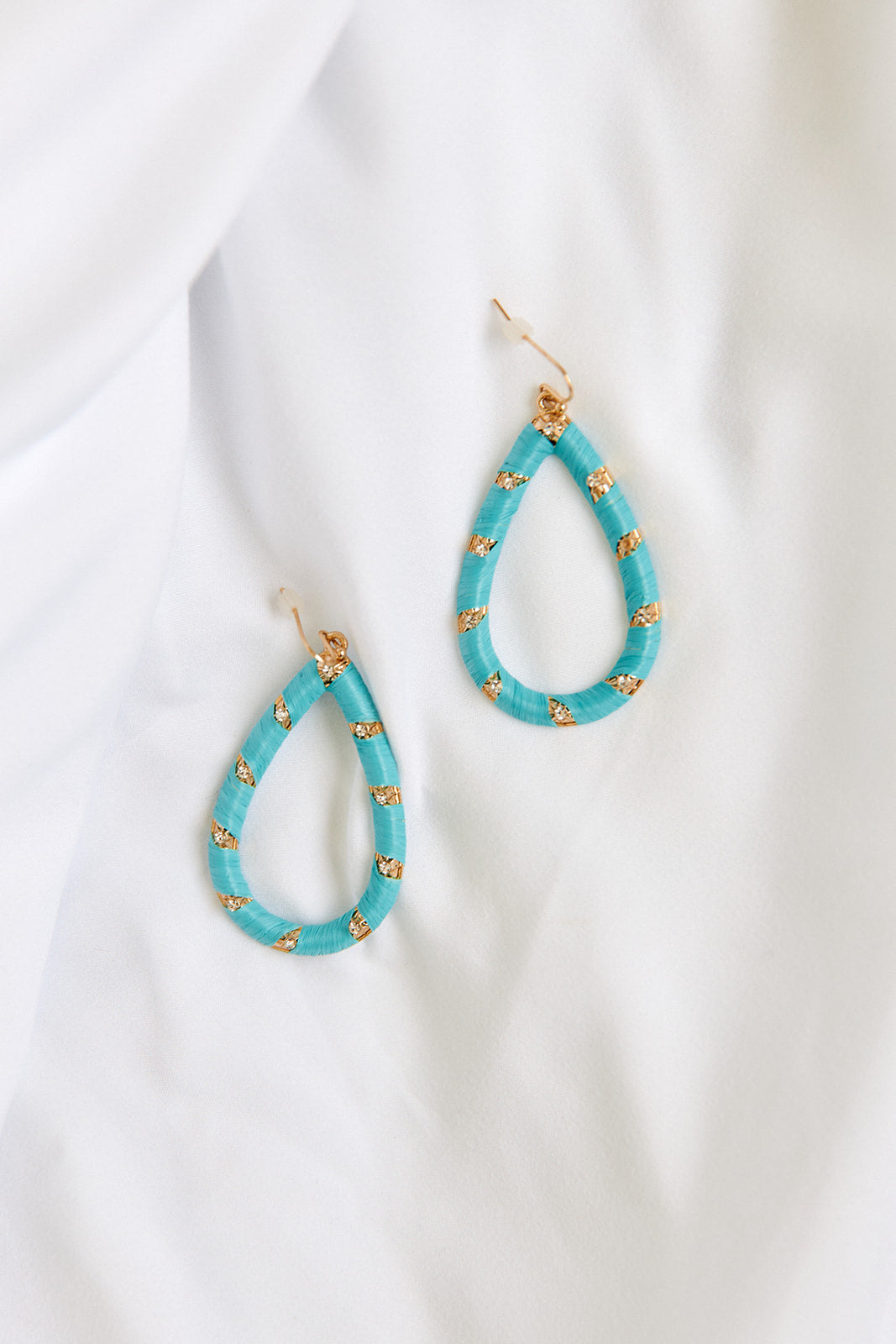 Tia Raffia Wrapped Teardrop Earrings