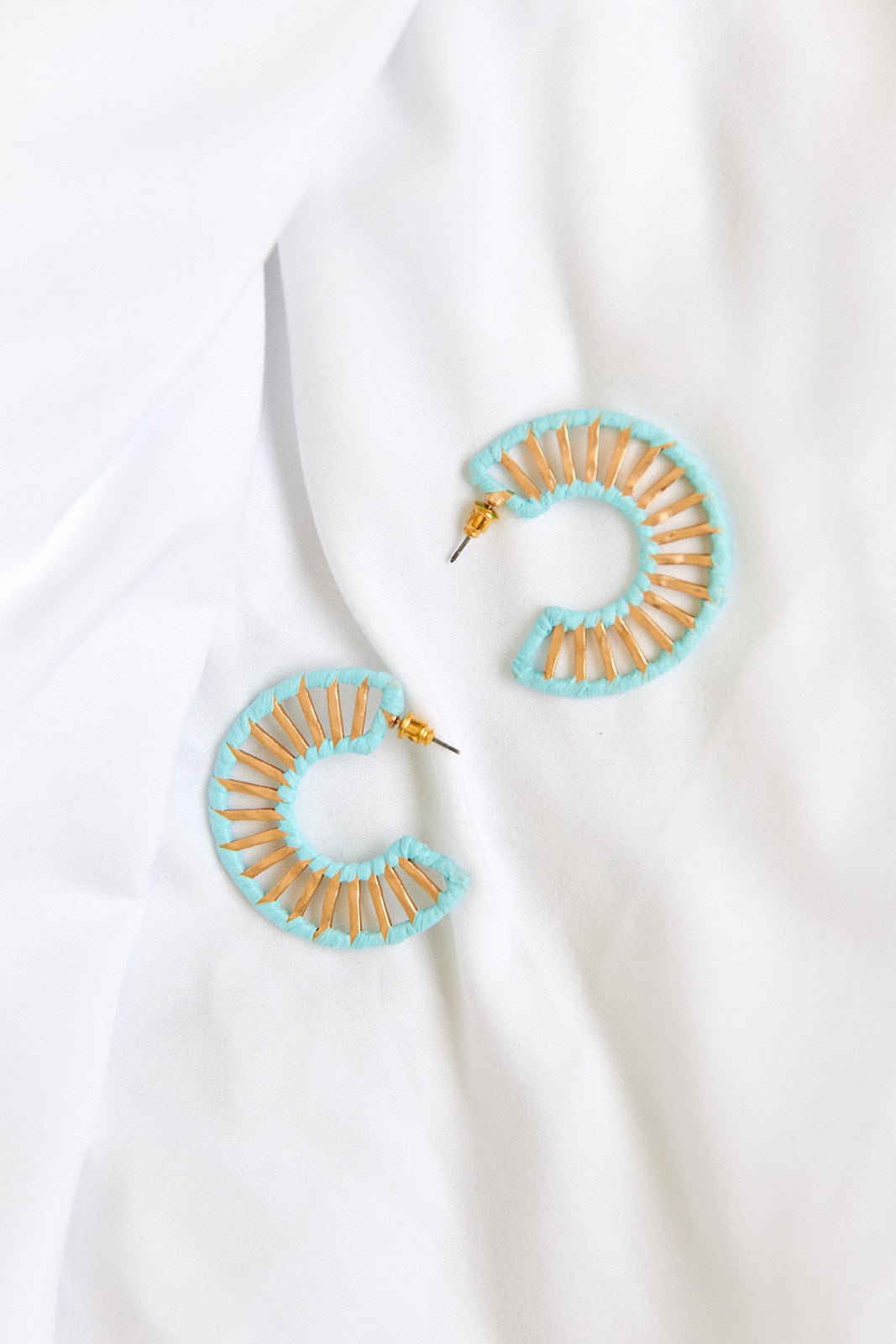 Verity Raffia Wrapped Hoop Earrings