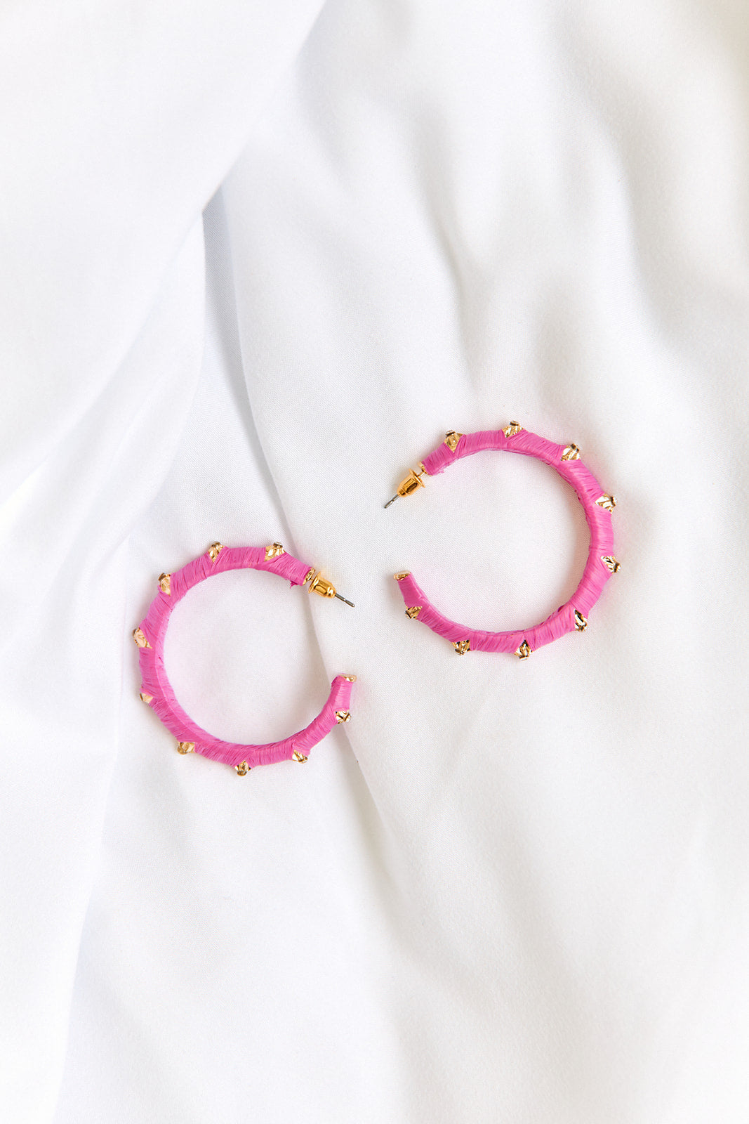 Virginia Raffia Wrapped Hoop Earrings