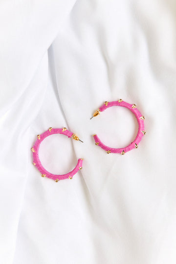 Virginia Raffia Wrapped Hoop Earrings