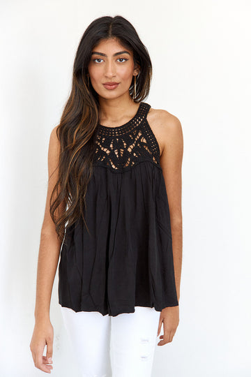 SALE- Ivy Crochet Racerback Tank Top