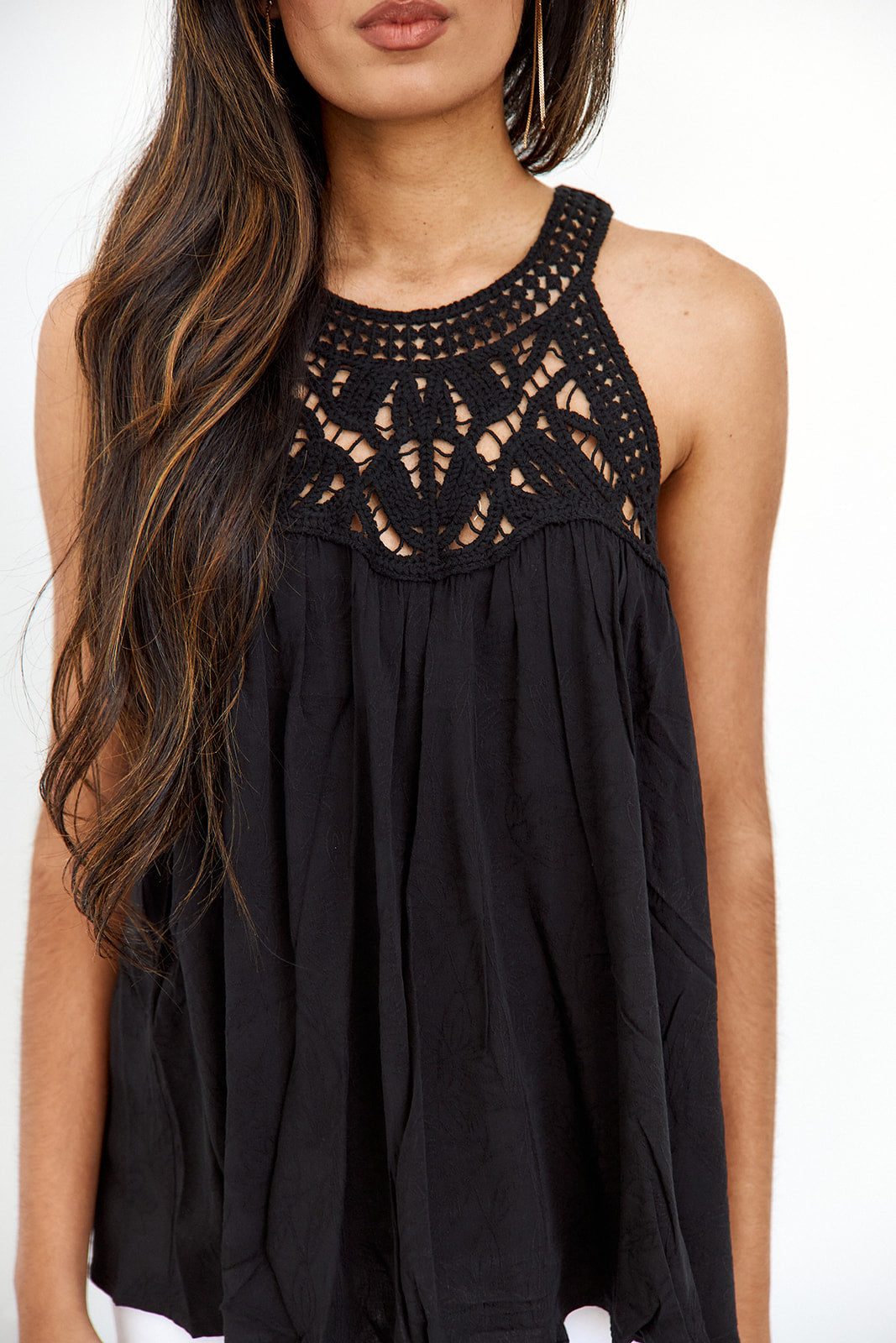 SALE- Ivy Crochet Racerback Tank Top