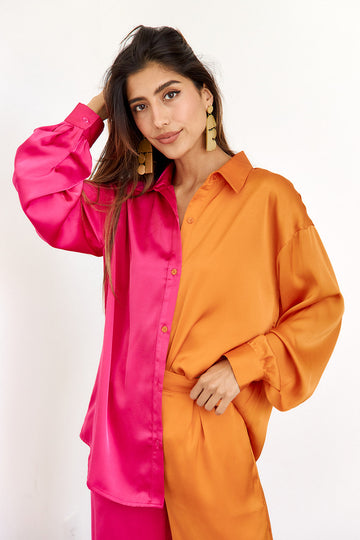 SALE - Jupiter Two Toned Button Down Top
