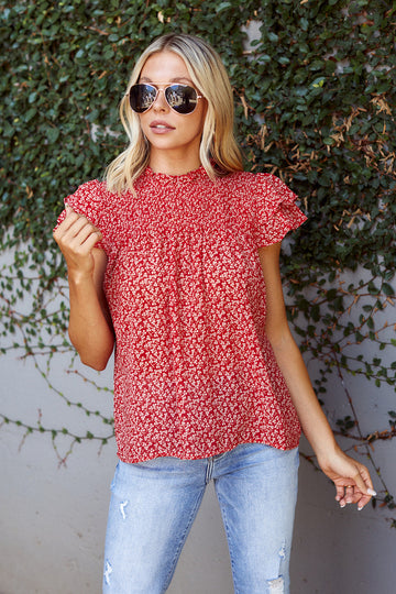 Naura Smocked Detail Blouse