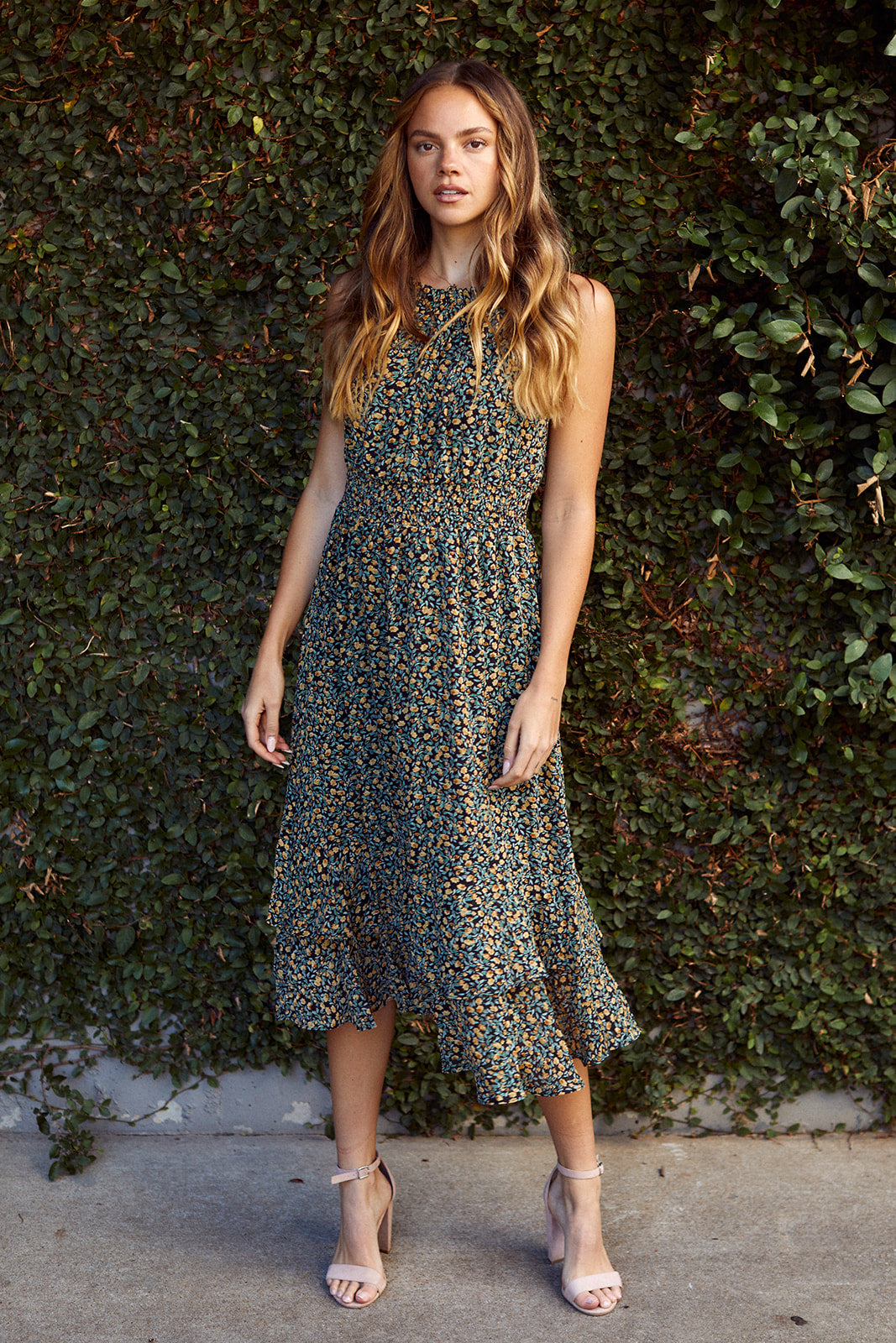 Navie Smocked Floral Maxi