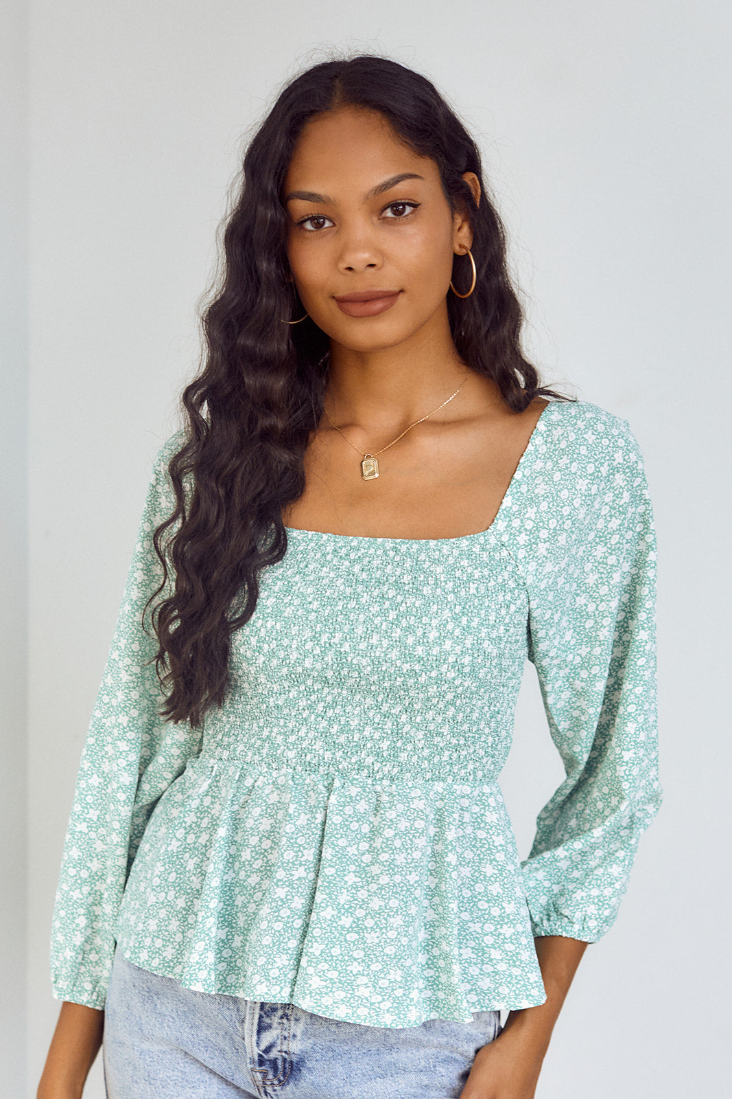 June Smocked Peplum Blouse
