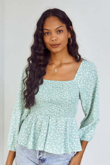 June Smocked Peplum Blouse