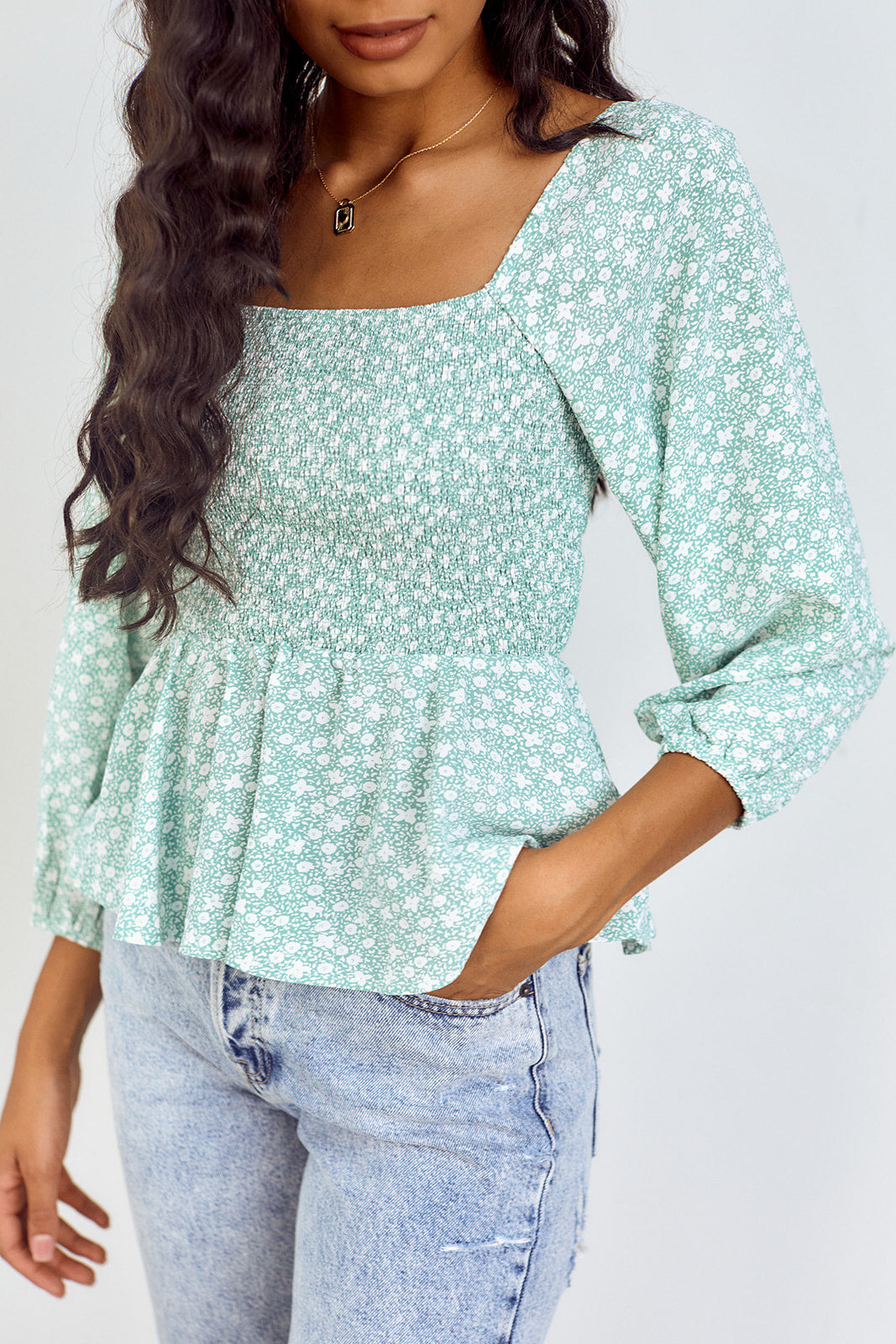 June Smocked Peplum Blouse