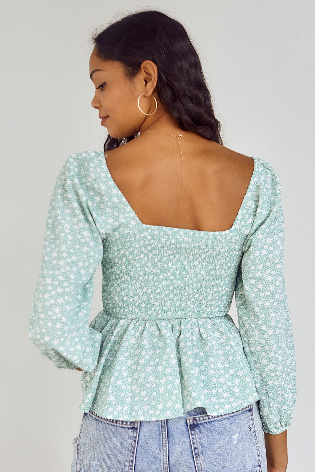 June Smocked Peplum Blouse