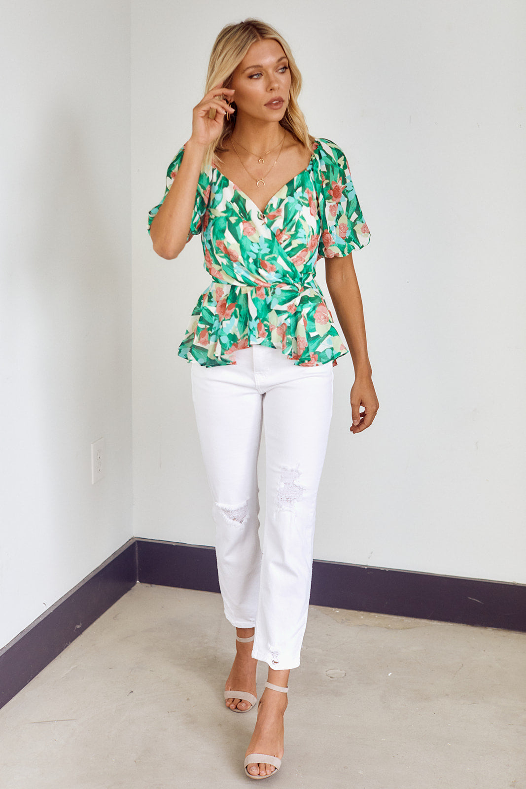 Lilibeth Floral Peplum Blouse