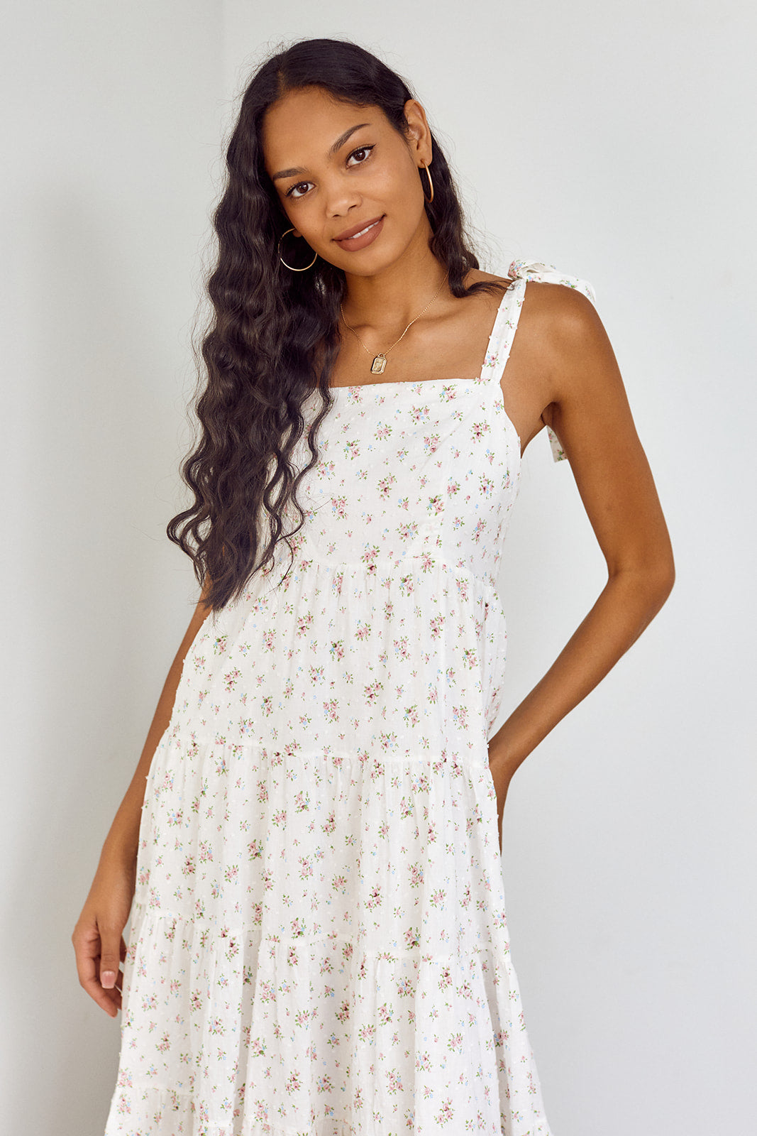 Lia Tiered Floral Midi Dress