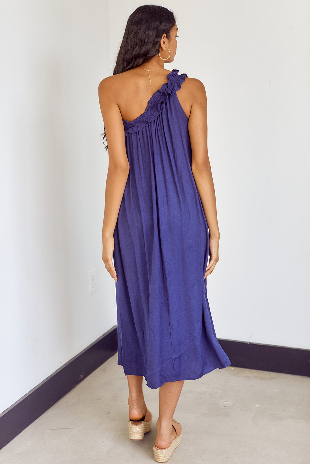 Carambie Ruffled One Shoulder Maxi Dress