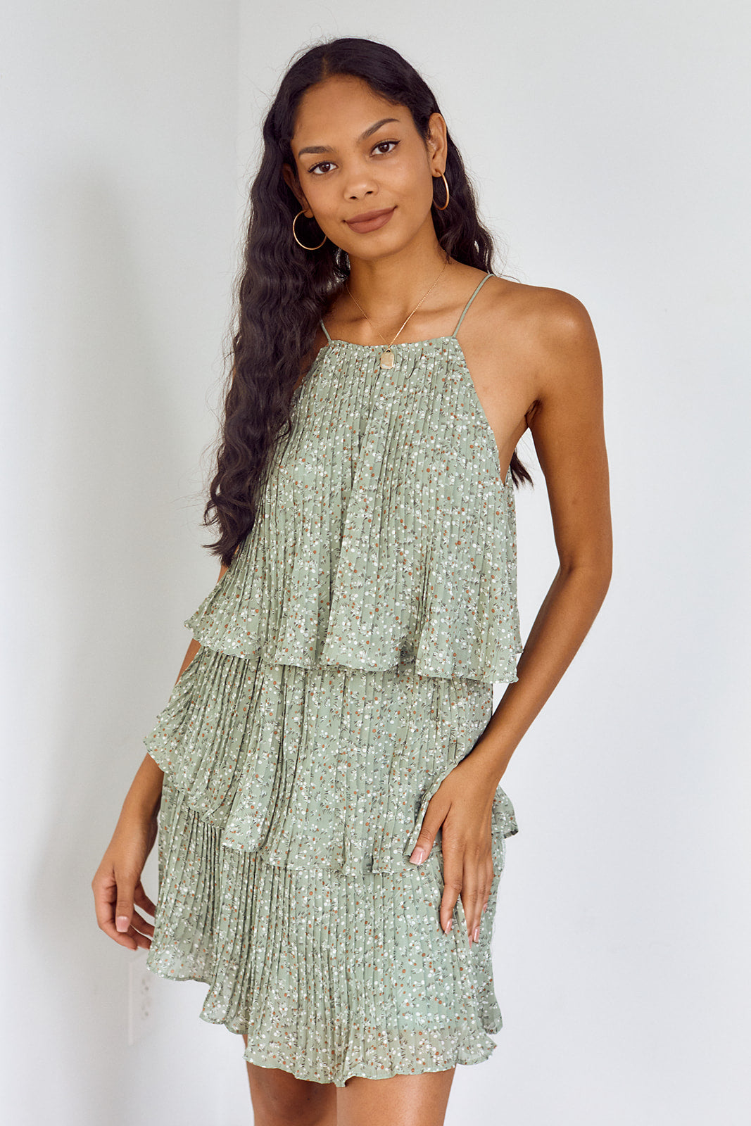 Martina Pleated Tiered Dress
