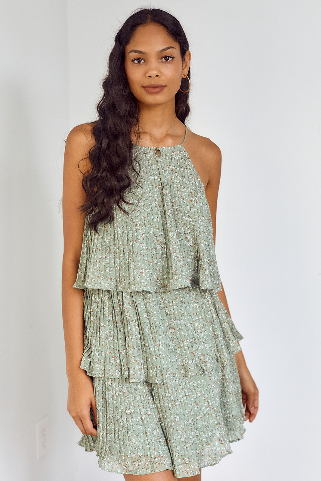 Martina Pleated Tiered Dress