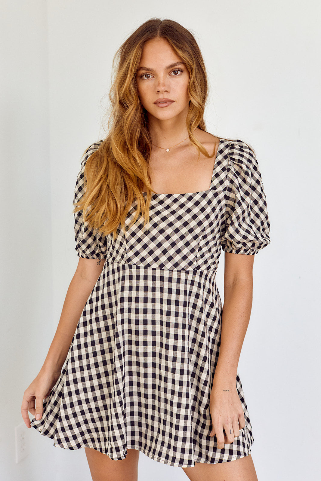 Scout Gingham Tie Back Mini Dress