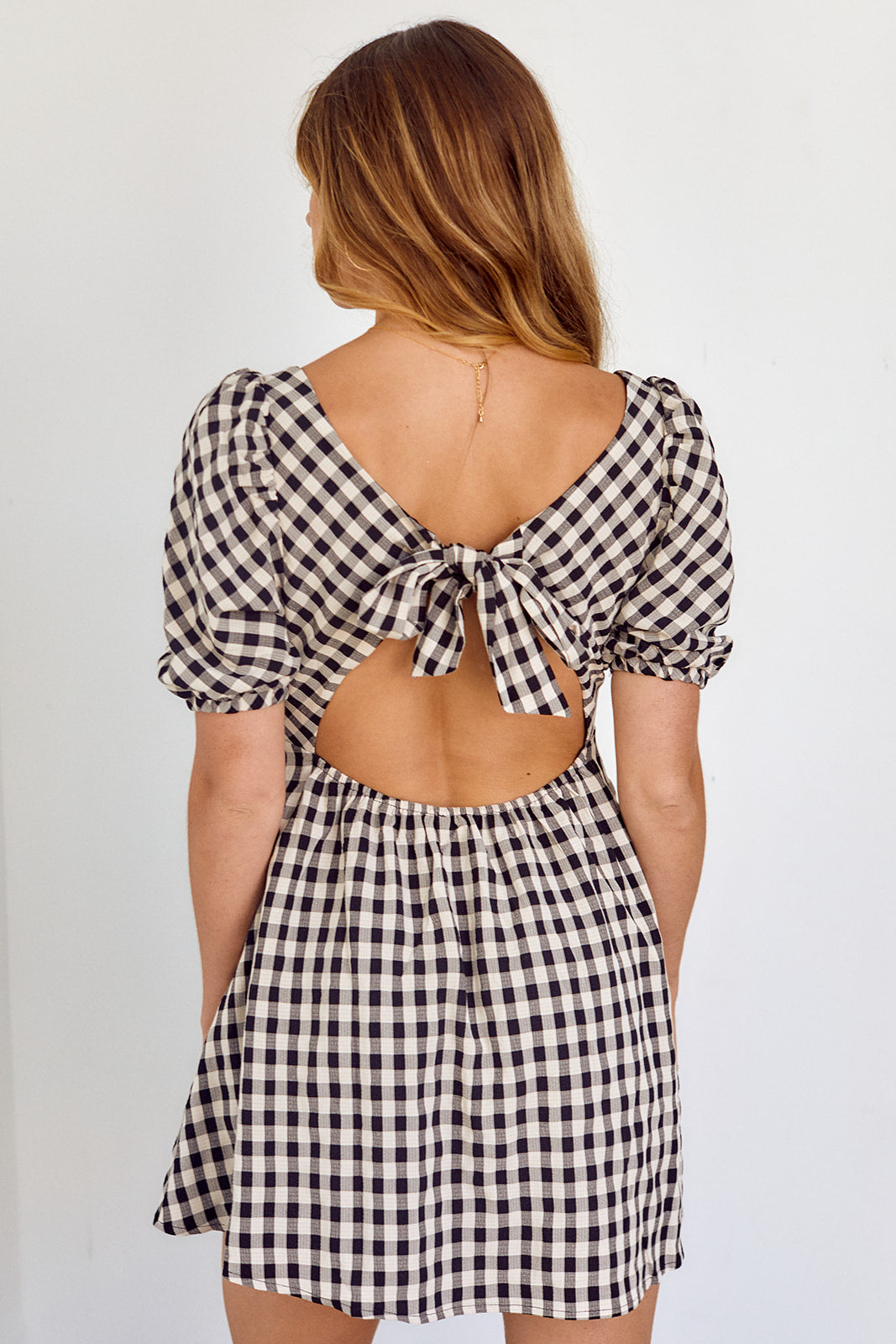 Scout Gingham Tie Back Mini Dress