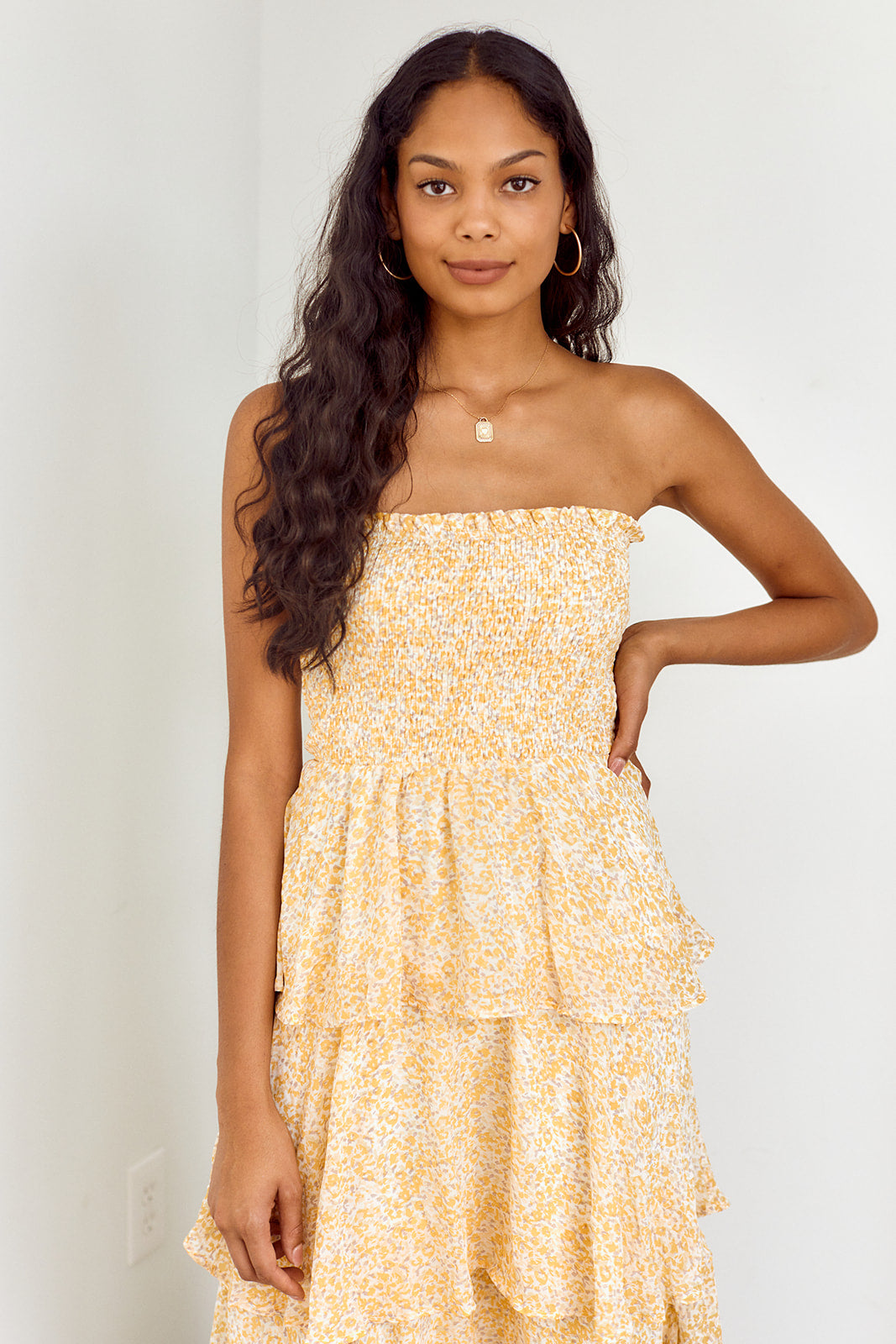 Ortiz Smocked Detail Tiered Maxi Dress