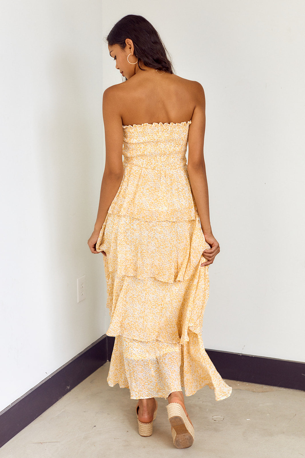 Ortiz Smocked Detail Tiered Maxi Dress