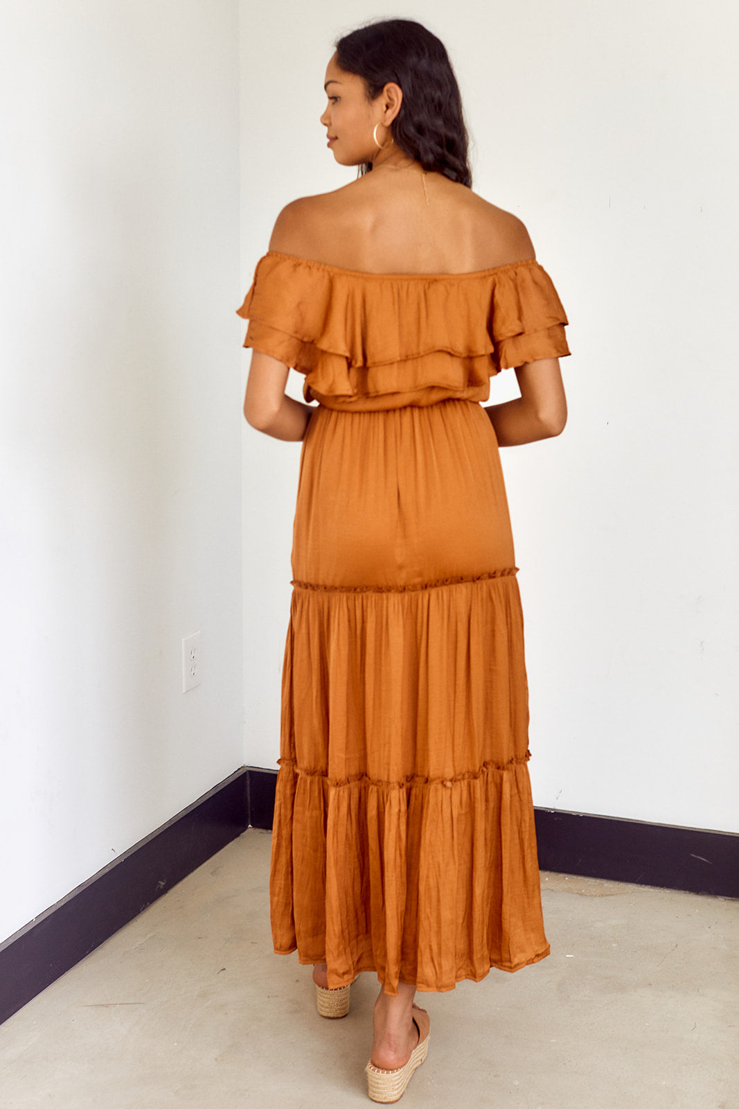 Loretta Ruffled Off Shoulder Maxi Dress
