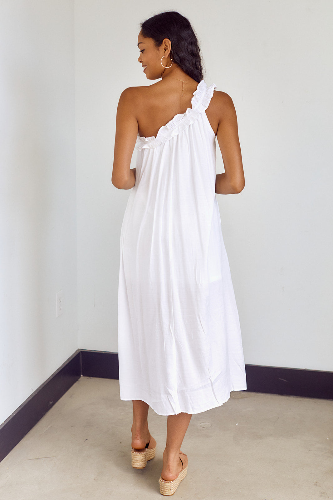 Carambie Ruffled One Shoulder Maxi Dress