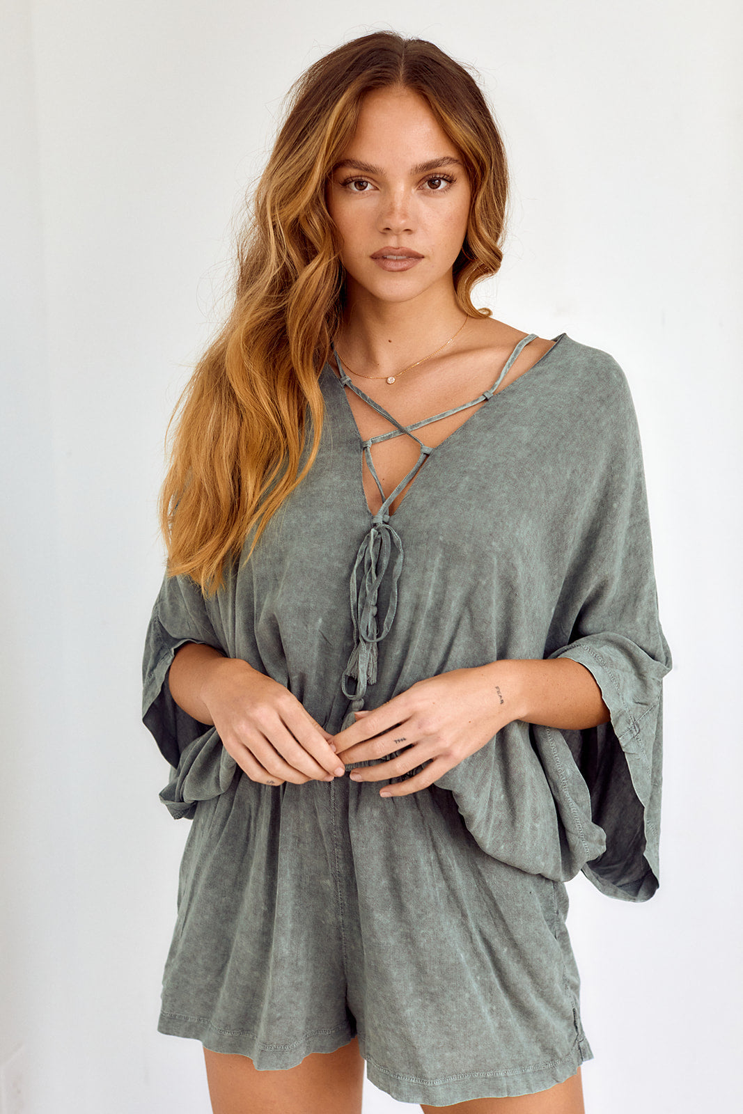 Romie Lace Up Romper