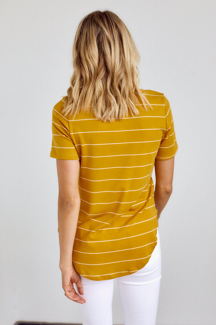 Bentley Striped V Neck Tee