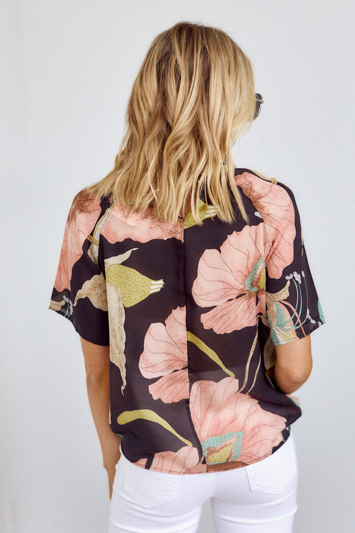 Brooklyn Floral Print High Neck Blouse