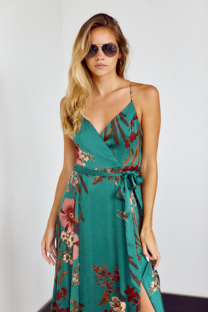 Britton Floral Side Slit Maxi Dress