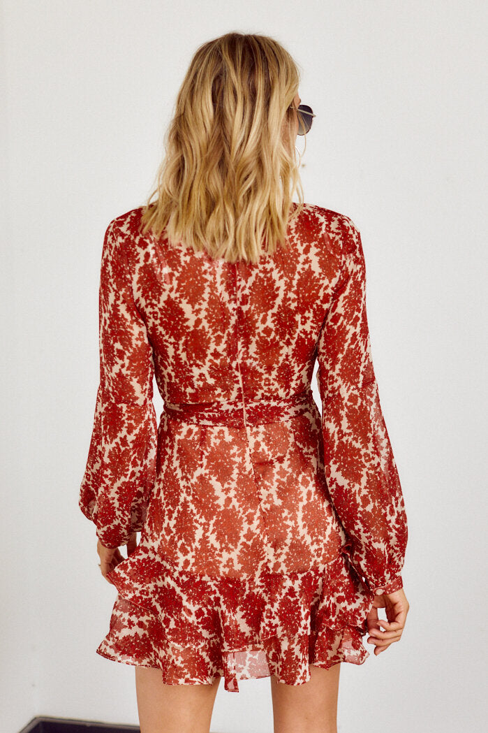 Emmalynne Printed Wrap Style Dress