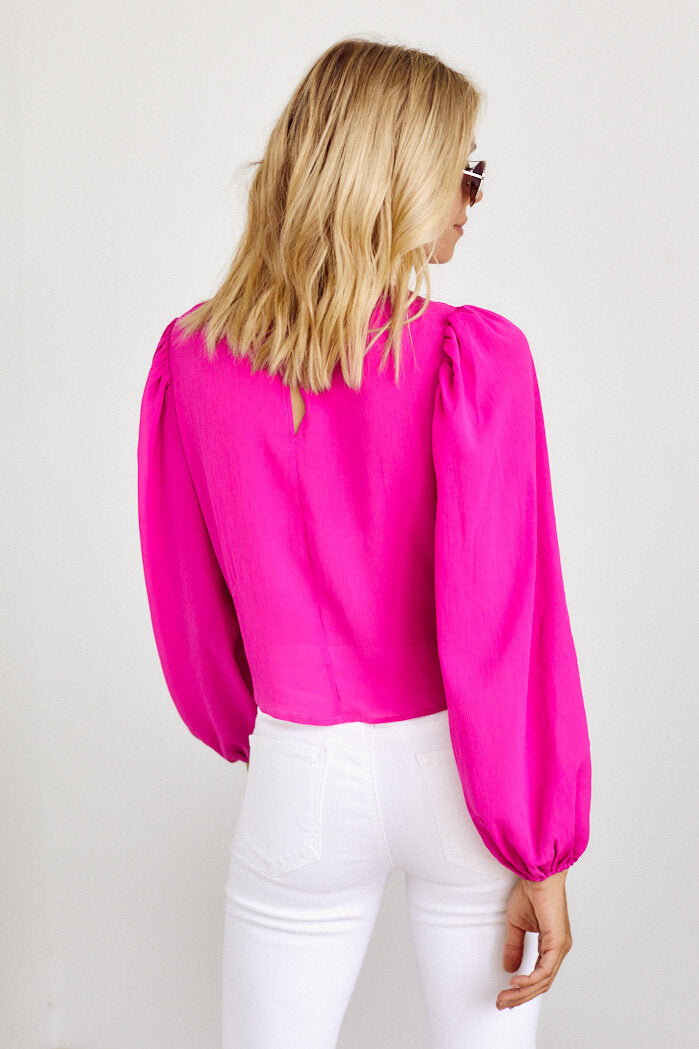 Sana Long Sleeve Tie Front Blouse
