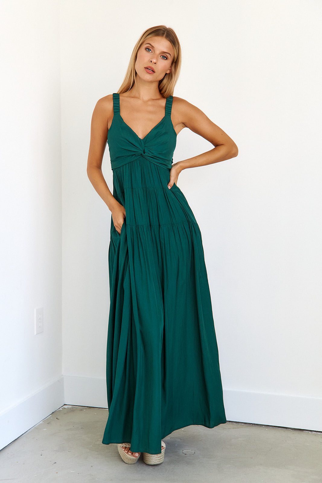 SALE - Noon Twist Front Maxi Dress