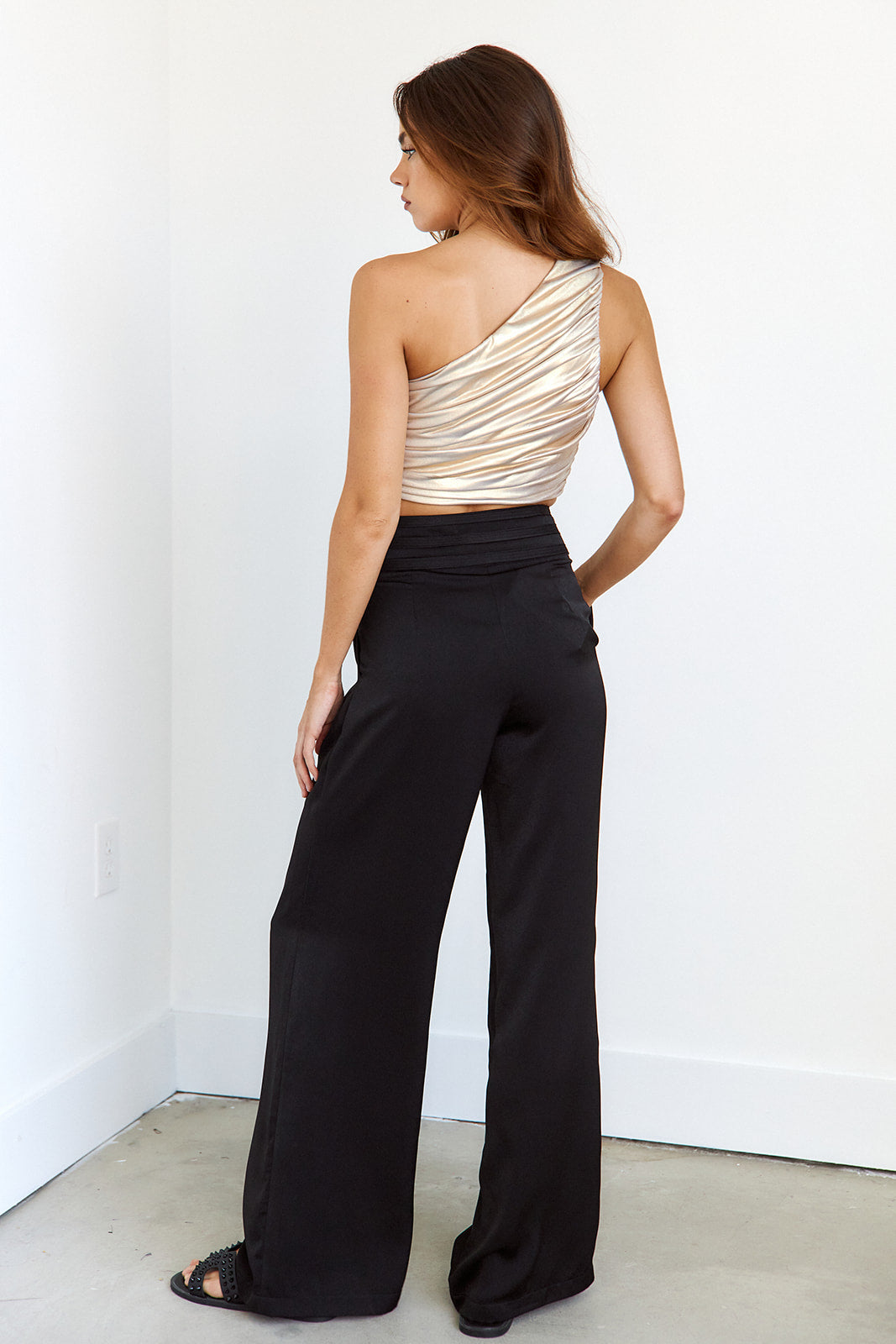 SALE- Nell Satin Wide Leg Pant
