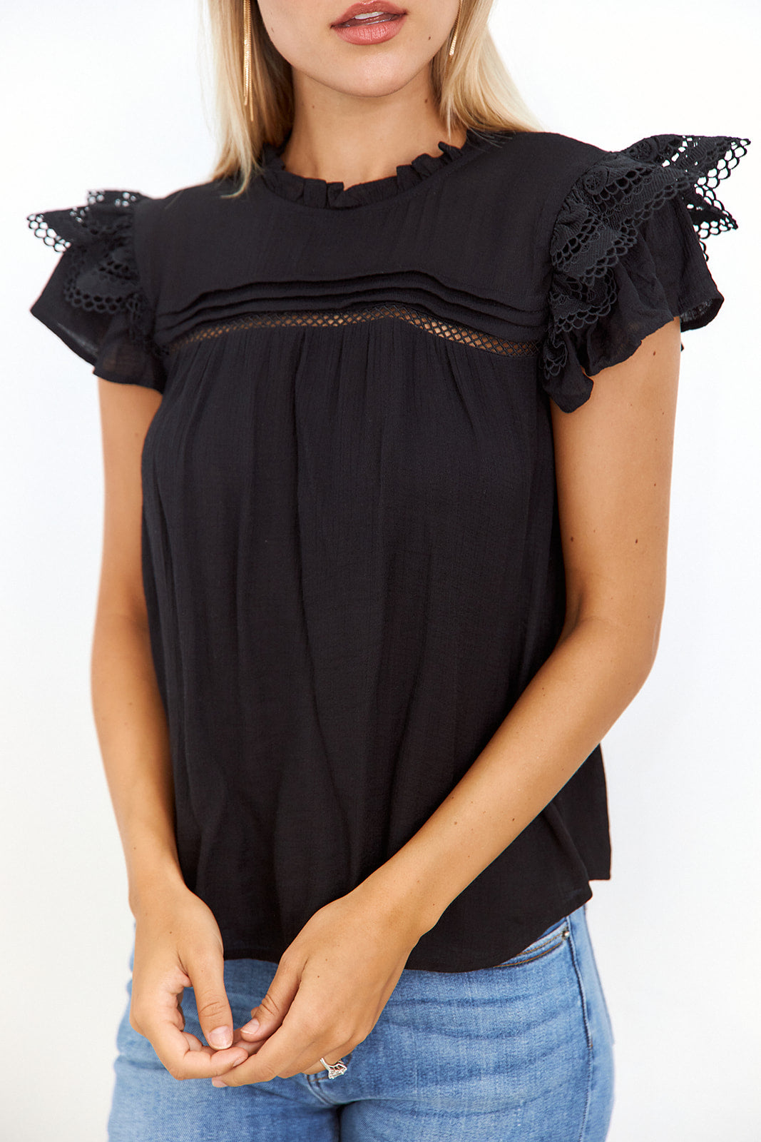 SALE- Odette Lace Detail Blouse