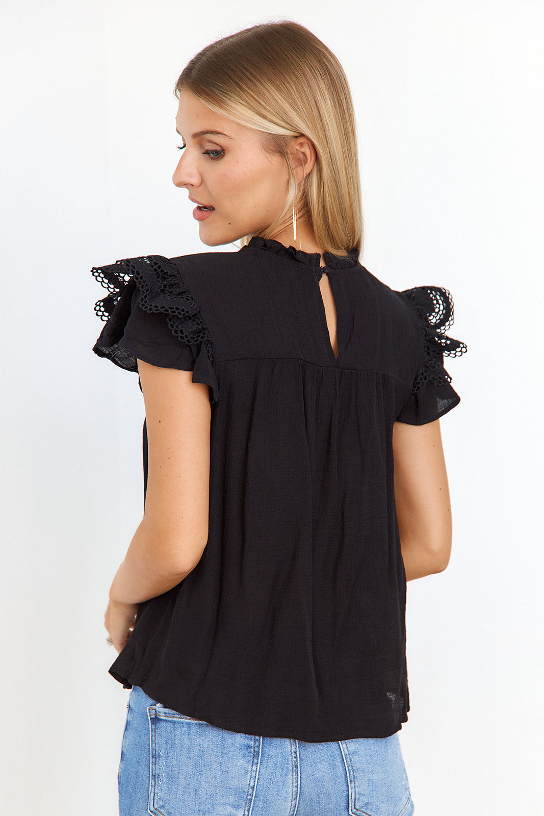 SALE- Odette Lace Detail Blouse