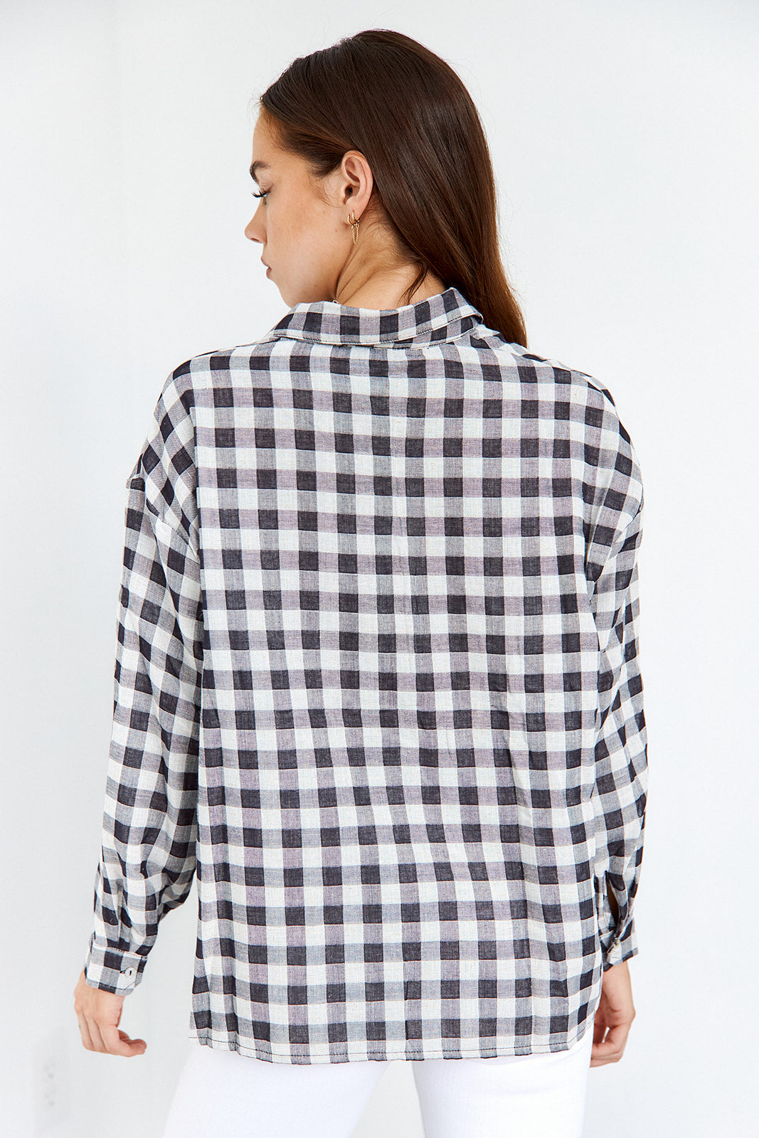 SALE - Eleri Plaid Button Front Blouse