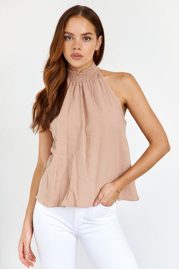 SALE - Miles High Neck Gauze Tank