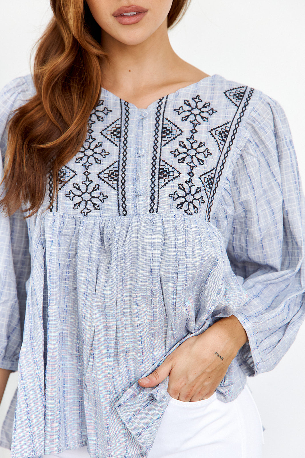 SALE- Valen Embroidered Blouse