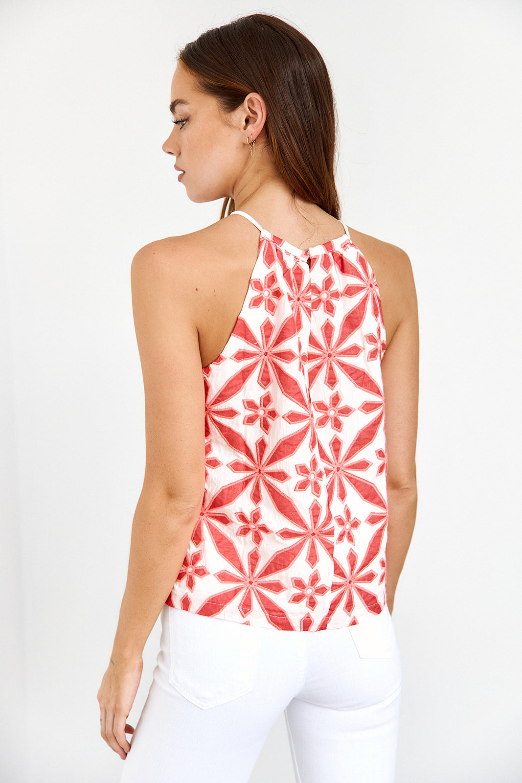 SALE- Bentley Embroidered Eyelet Tank