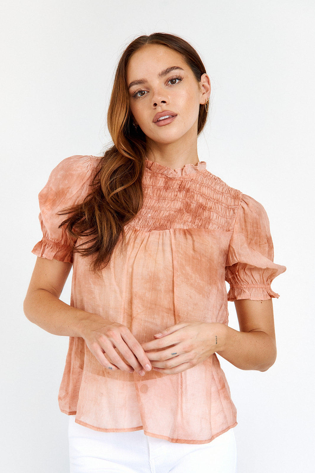 SALE - Avia Smocked Neck Top