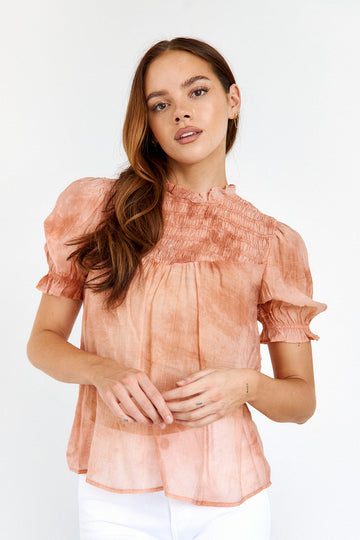 SALE - Avia Smocked Neck Top
