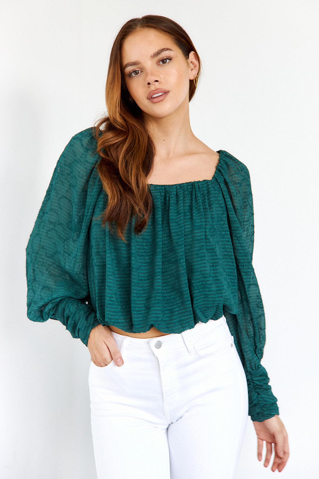SALE - Analia Bubble Sleeve Top
