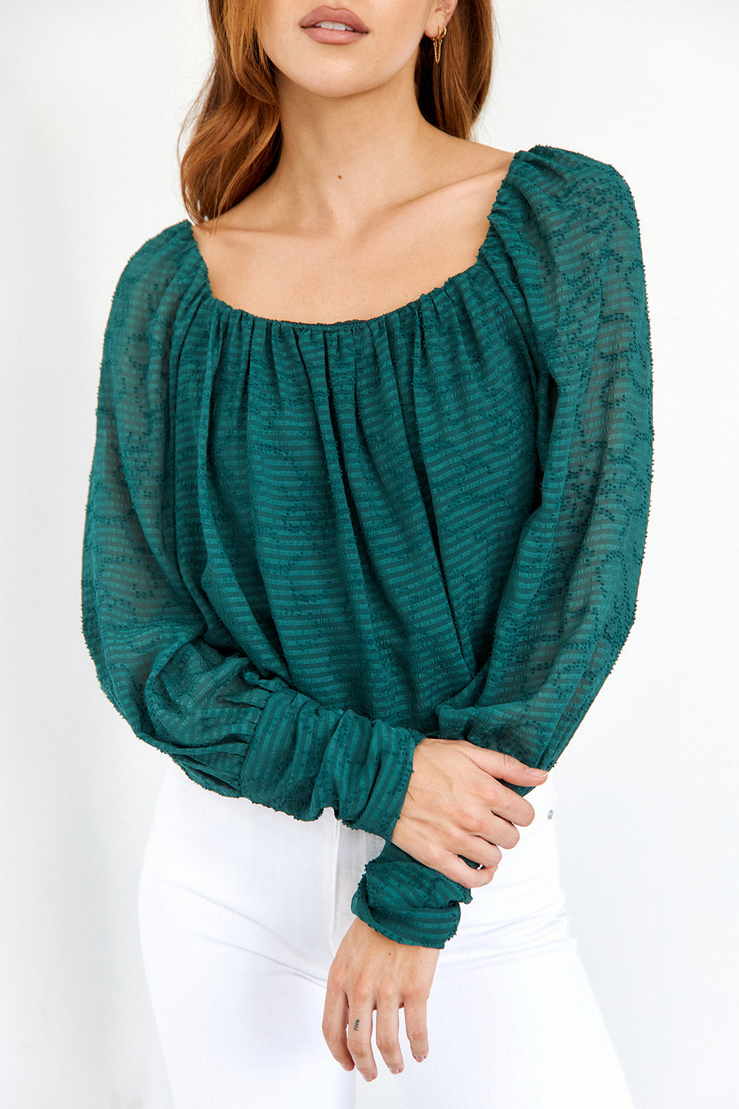 SALE - Analia Bubble Sleeve Top