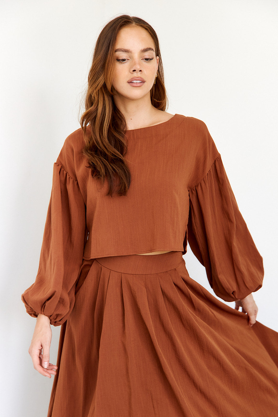 SALE - Lucinda Pleated Midi Skirt
