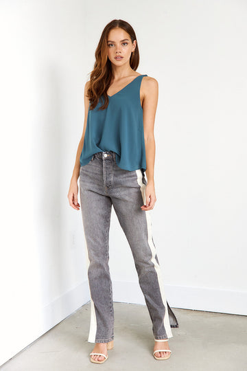 SALE - Big Fan Tuxedo Stripe Straight Leg Jean