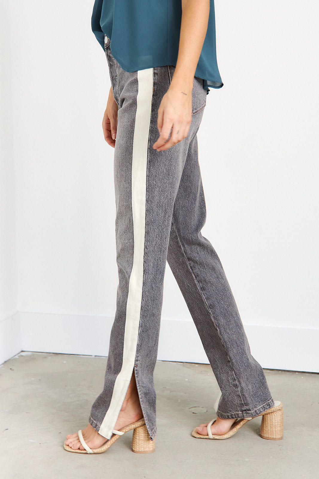 SALE - Big Fan Tuxedo Stripe Straight Leg Jean