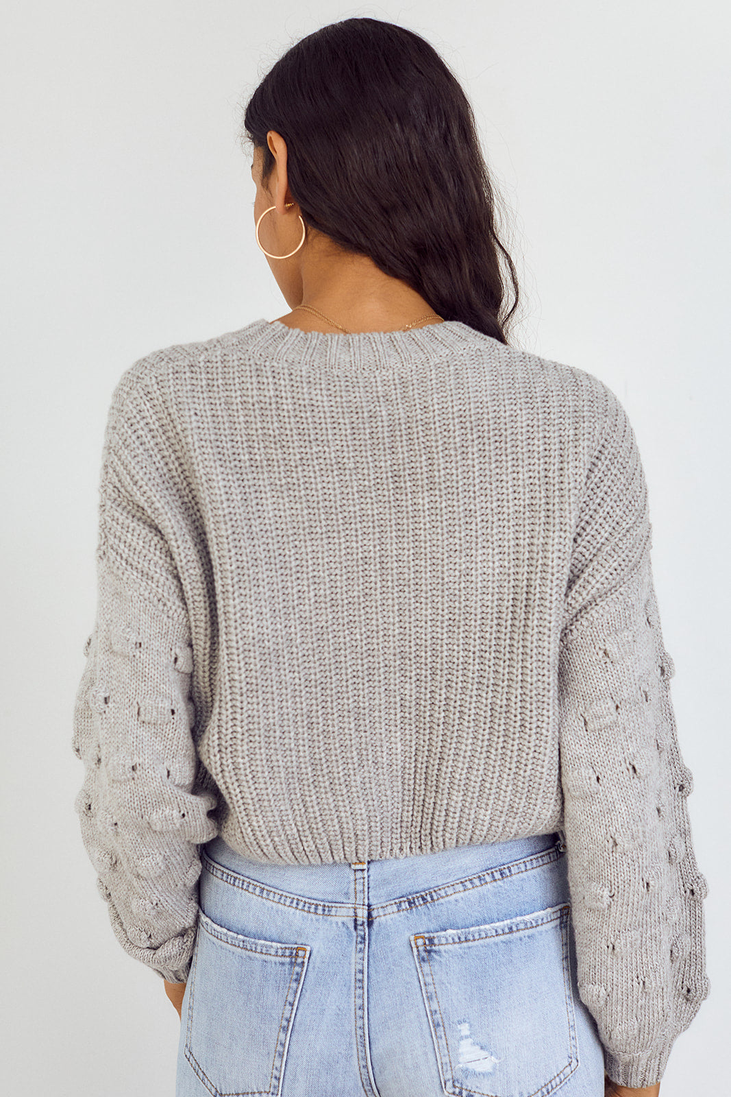 Glace Polka Dot Sleeve Sweater