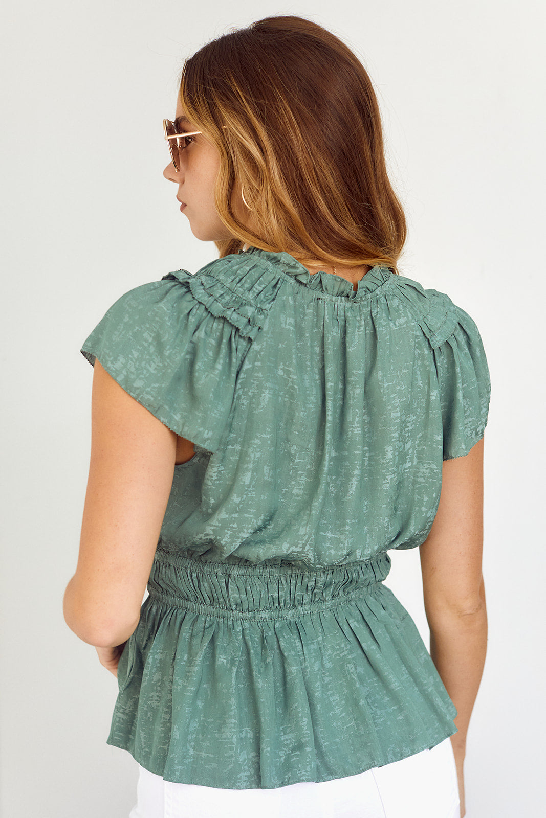 Cilia Smocked Waist Blouse